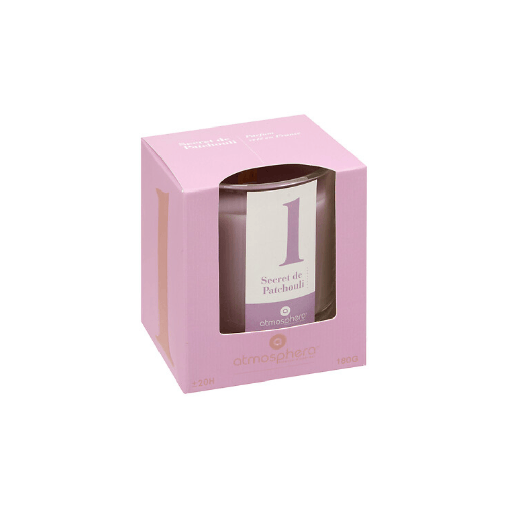 Alpha 55 Secret de Patchouli Bougie Parfumée Numia 180 g avec Cloche en Verre