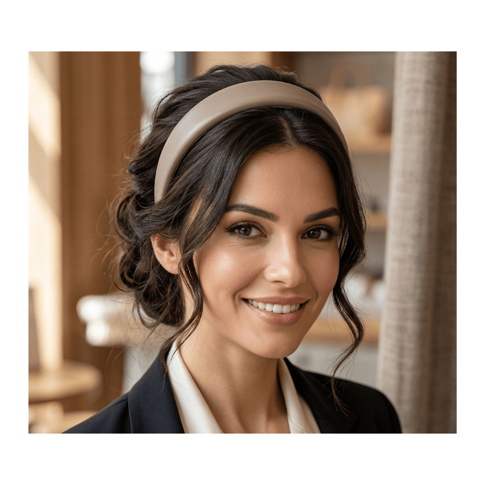 Alpha 55 Serre-tête en cuir – Accessoire cheveux tendance