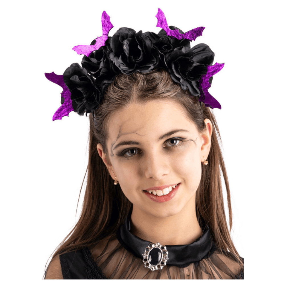 Alpha 55 Serre-Tête Enfant Chauve-Souris Fleurs Violet