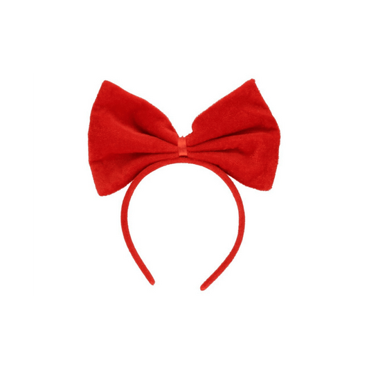 Alpha 55 Serre-tête nœud velours rouge – Accessoire de Noël chic