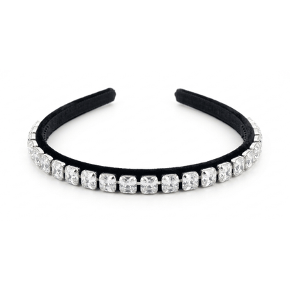 Alpha 55 Serre-tête noir diamants – Accessoire cheveux chic