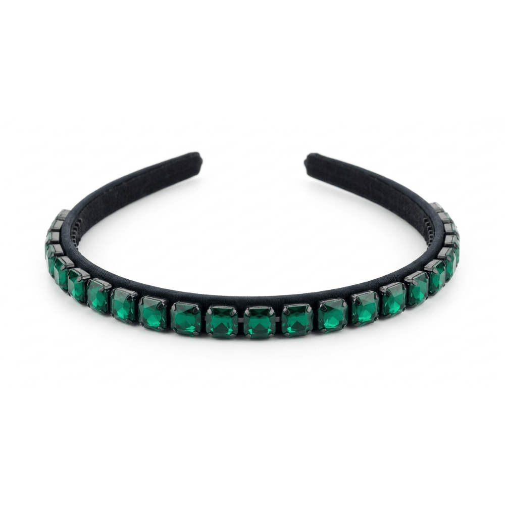 Alpha 55 Serre-tête noir diamants – Accessoire cheveux chic