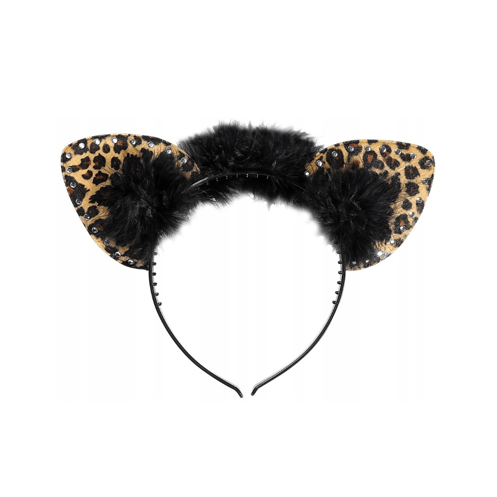 Alpha 55 Serre Tête Oreilles Léopard avec Strass