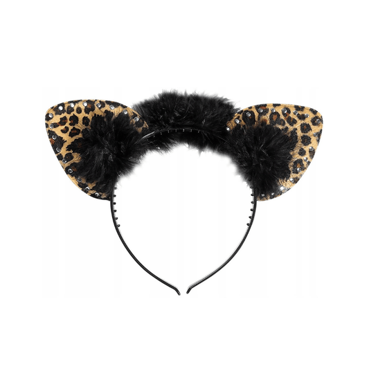 Alpha 55 Serre Tête Oreilles Léopard avec Strass