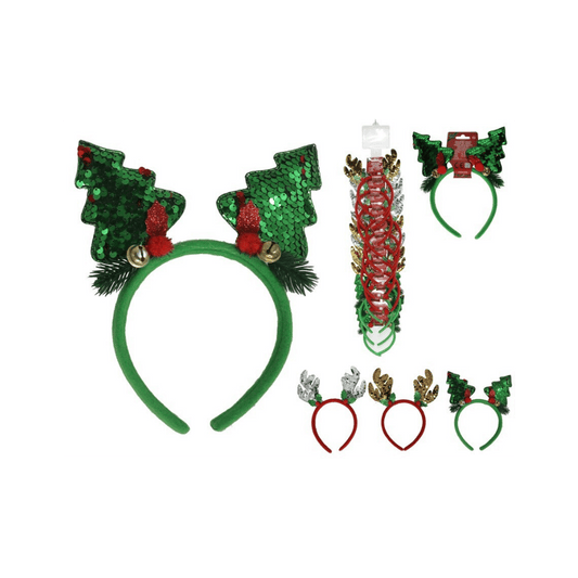 Alpha 55 Serre-tête sapin & renne – Accessoire Noël amusant