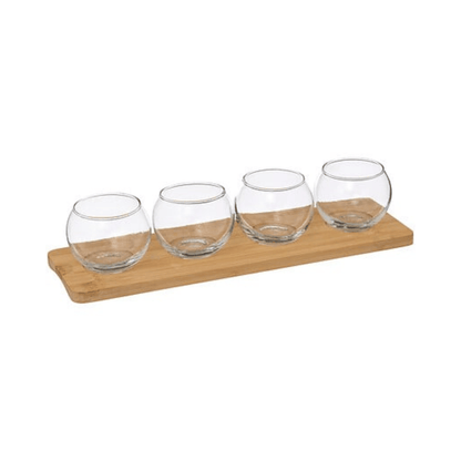 Alpha 55 Service apéritif 5 pièces en bambou élégant
