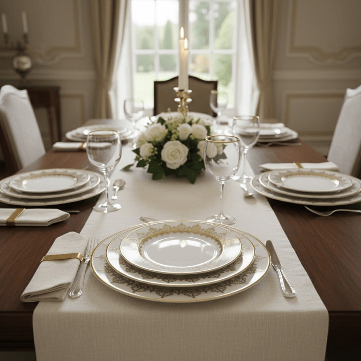 Alpha 55 Service de Table 36 Pièces Domes doré