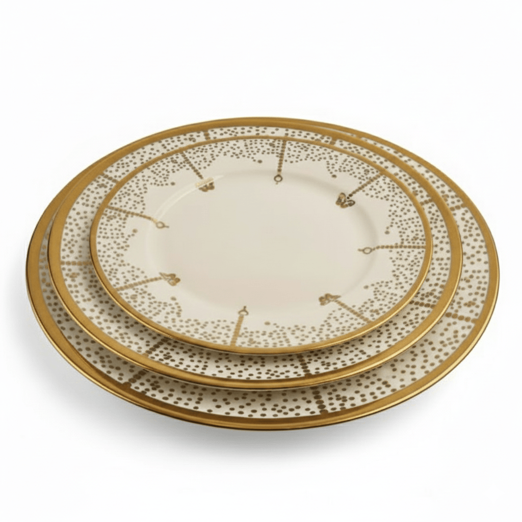 Alpha 55 Service de Table 36 Pièces Étoiles – Porcelaine & Or