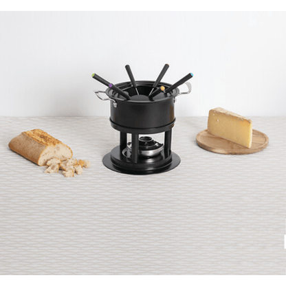 Alpha 55 Service fondue 6 personnes en inox noir élégant