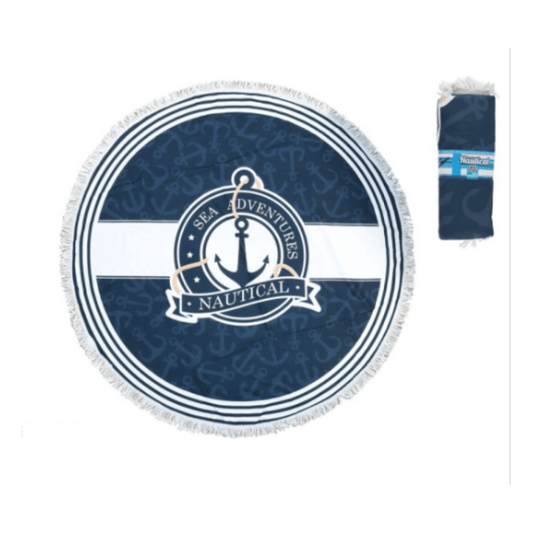 Alpha 55 Serviette de plage ancre style marin grand format