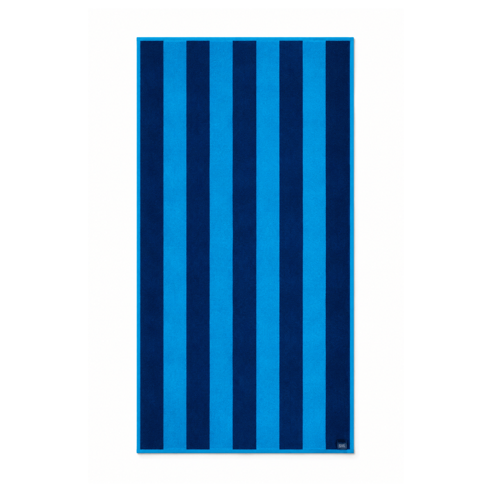 Alpha 55 Serviette de Plage Velour Bleu Élégante
