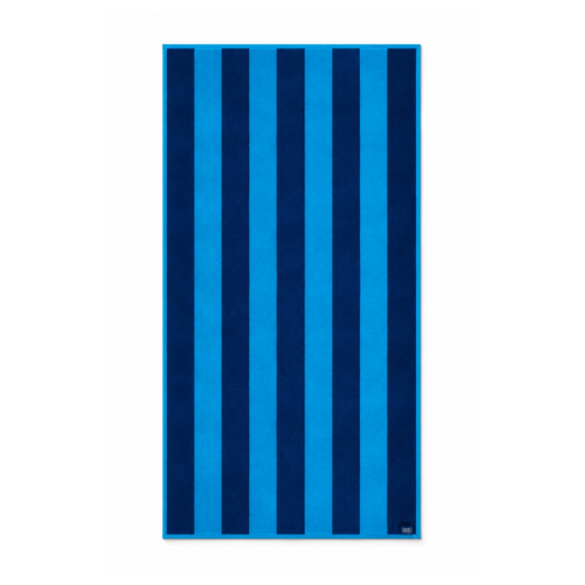 Alpha 55 Serviette de Plage Velour Bleu Élégante