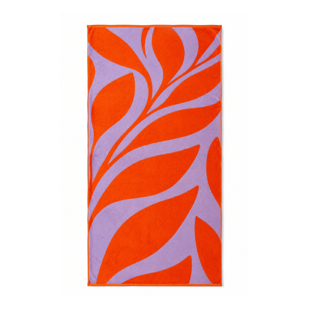 Alpha 55 Serviette de Plage Velour Branche Élégante