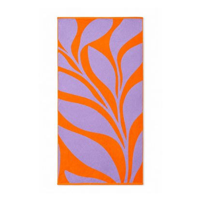 Alpha 55 Serviette de Plage Velour Branche Élégante