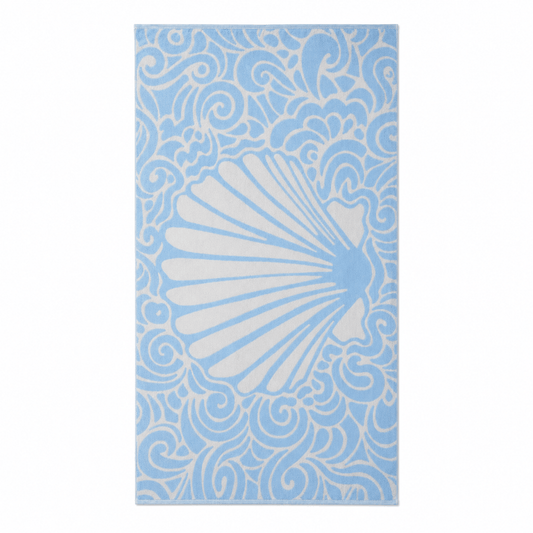 Alpha 55 Serviette de Plage Velour Coquillage Élégante