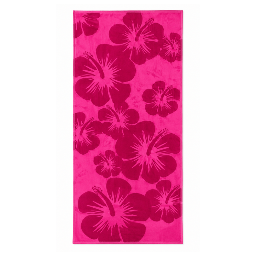 Alpha 55 Serviette de Plage Velour Rose Élégante