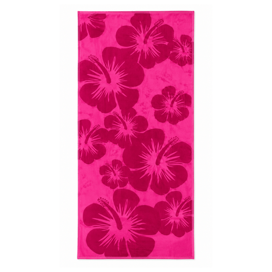 Alpha 55 Serviette de Plage Velour Rose Élégante