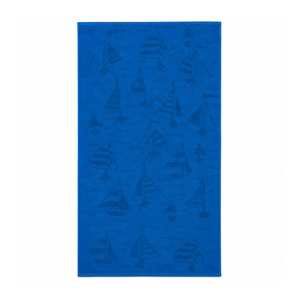 Alpha 55 Serviette de Plage Velour Voilier Élégante