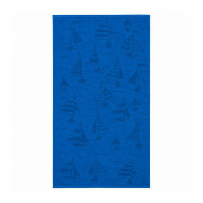 Alpha 55 Serviette de Plage Velour Voilier Élégante