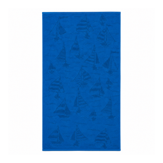 Alpha 55 Serviette de Plage Velour Voilier Élégante