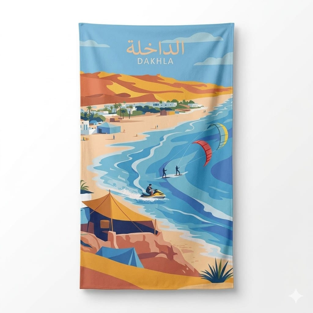 Alpha 55 Serviette de Plage Ville Dakhla Élégante