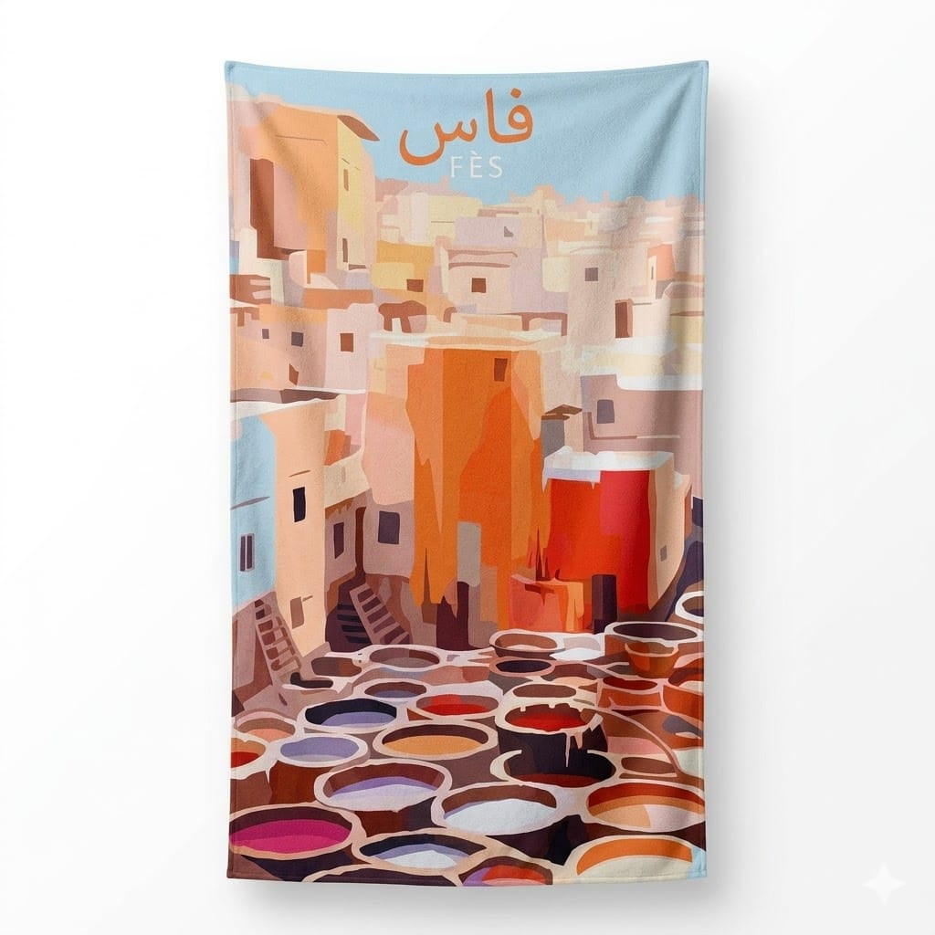 Alpha 55 Serviette de Plage Ville Fès Élégante