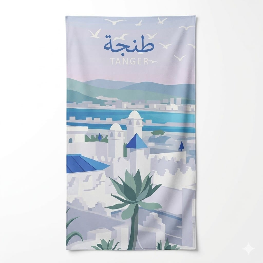 Alpha 55 Serviette de Plage Ville Tanger Élégante