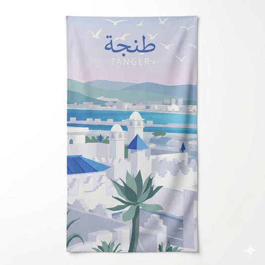Alpha 55 Serviette de Plage Ville Tanger Élégante