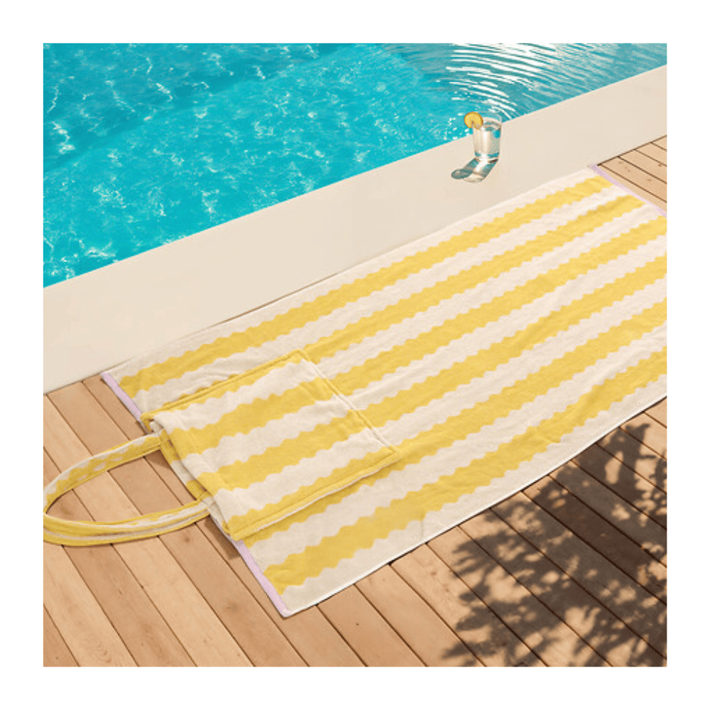 Alpha 55 Serviette & sac Poolside jaune plage été