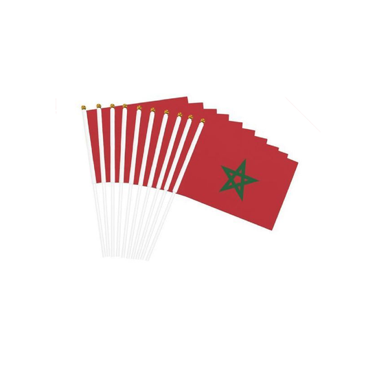 Alpha 55 Set 10 Drapeaux Maroc – À agiter pour supporters