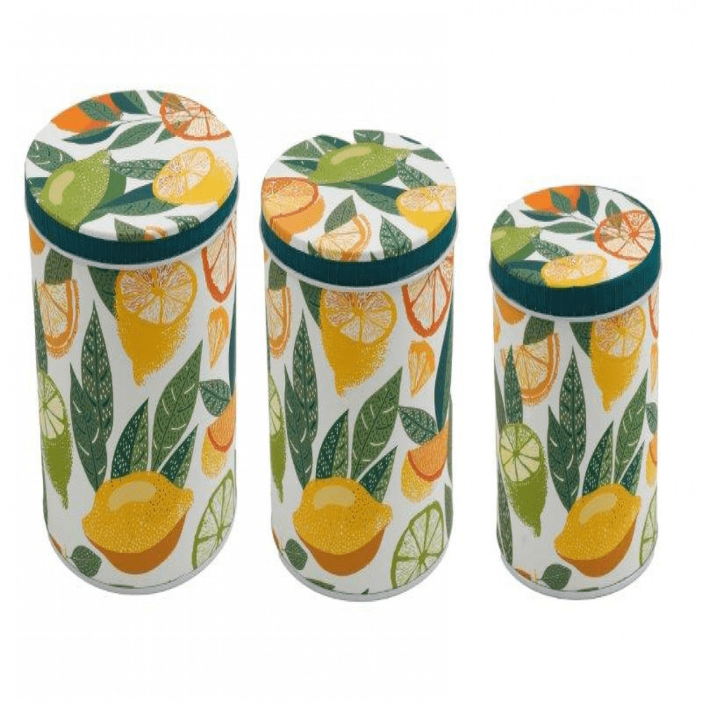 Alpha 55 Set 3 boîtes de rangement rondes en métal