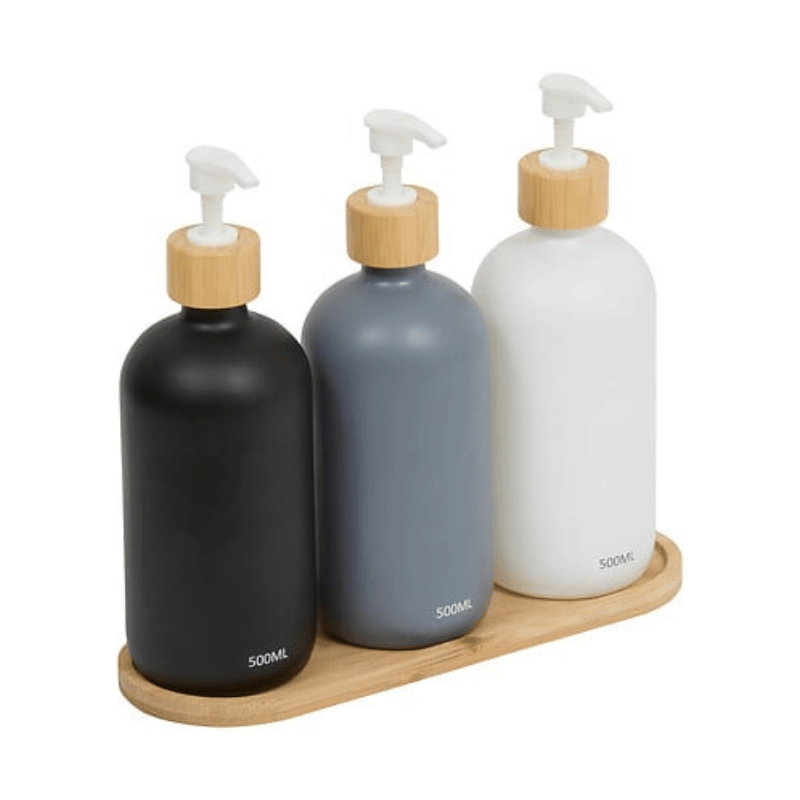 Alpha 55 Set 3 Distributeurs Savon avec Plateau Salle de Bain