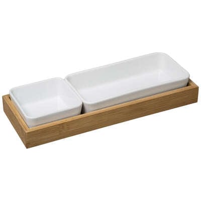 Set apéritif 3 pièces bambou white