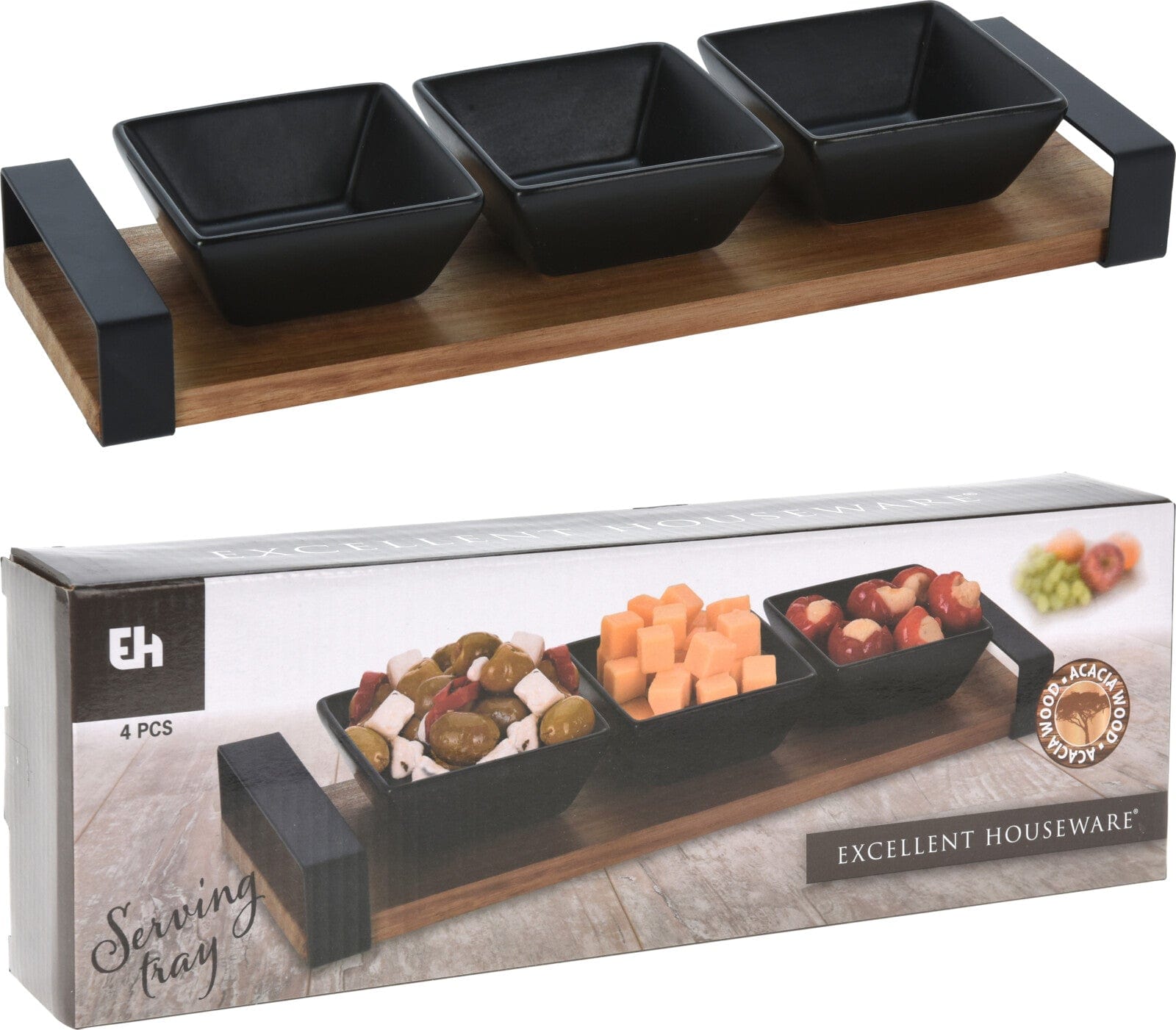 Set apéritif 4 pièces bambou black