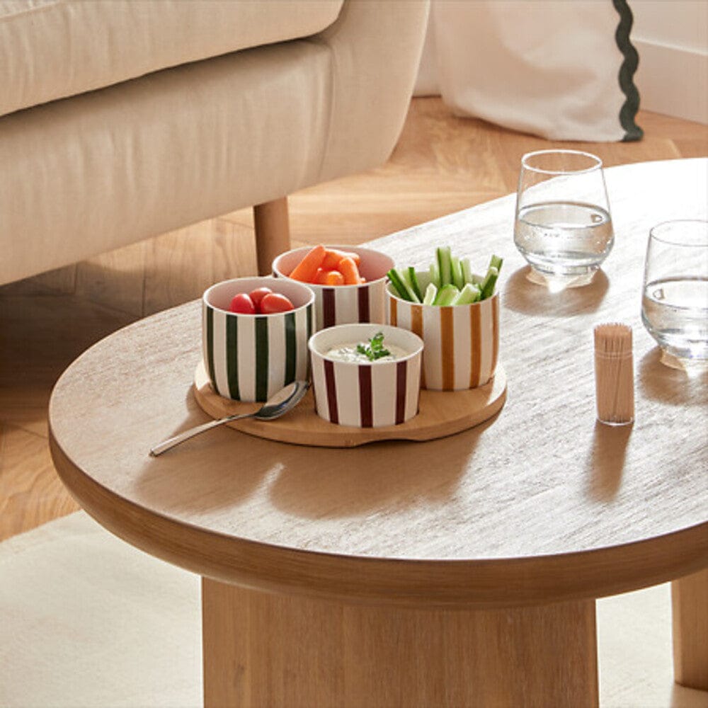 Alpha 55 Set apéritif 5 pièces Chérie plateau en bambou