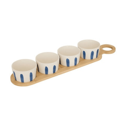 Alpha 55 Set apéritif Oceania 5 pièces plateau en bambou