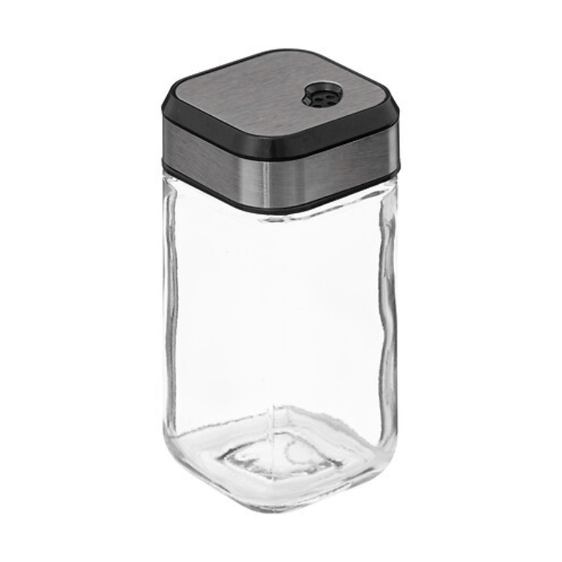 Alpha 55 Set Bouteille Huile Vinaigre Sel & Poivre avec Support Noir