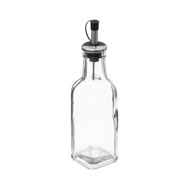 Alpha 55 Set Bouteille Huile Vinaigre Sel & Poivre avec Support Noir