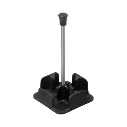 Alpha 55 Set Bouteille Huile Vinaigre Sel & Poivre avec Support Noir