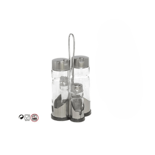 Alpha 55 Set condiments table en verre 4 pièces élégant
