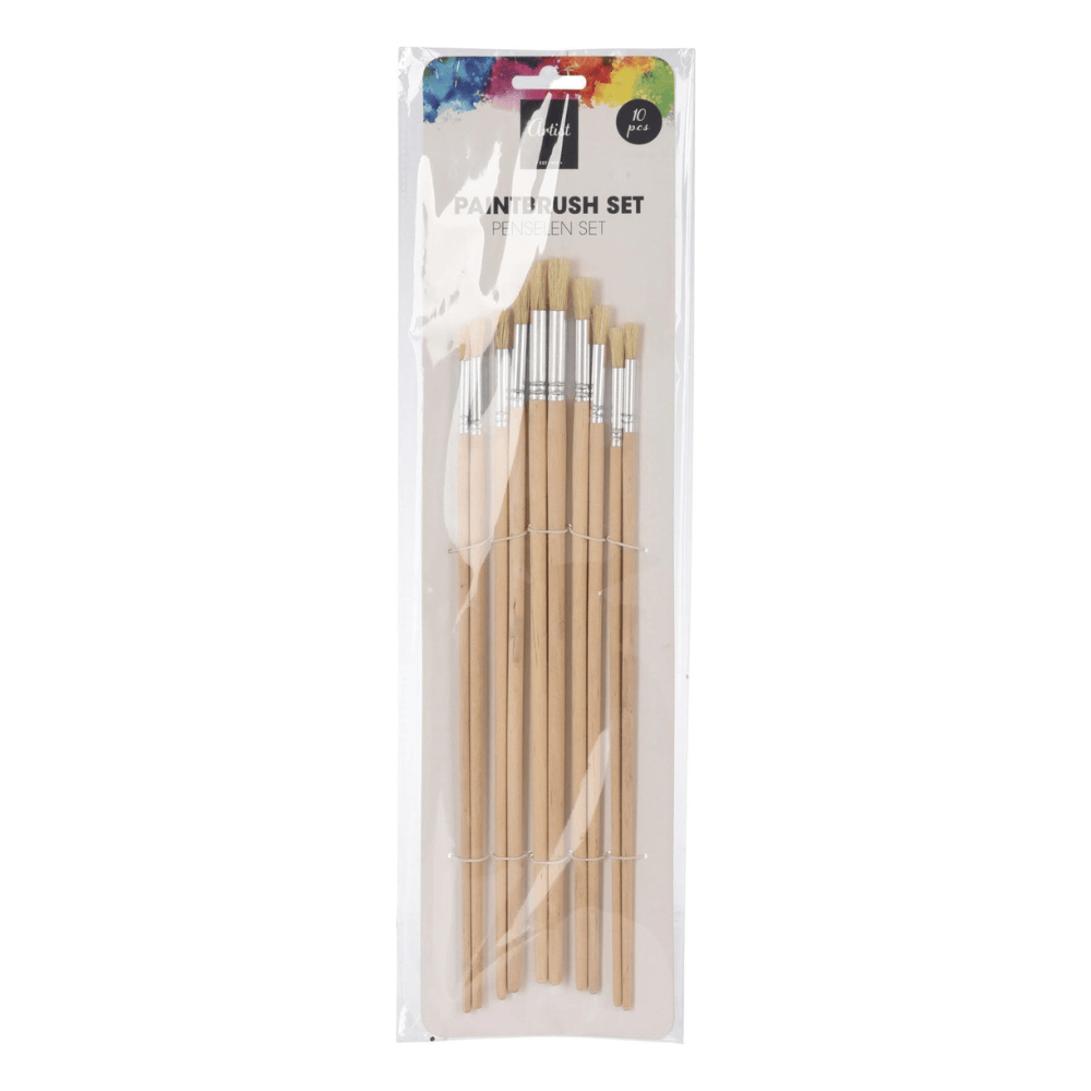 Alpha 55 Set de 10 Brosses de Peinture Longues