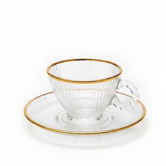 Alpha 55 Set de 12 Tasses à Café 8cl avec Filet Doré