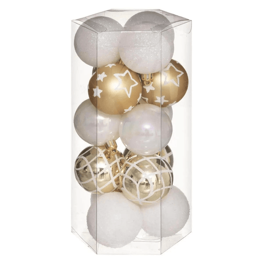 Alpha 55 Set de 15 boules de Noël en plastique
