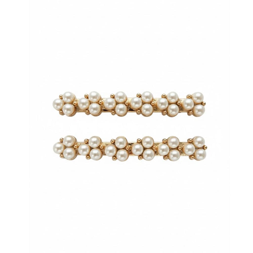 Alpha 55 Set de 2 barrettes perles dorées – Élégance chic