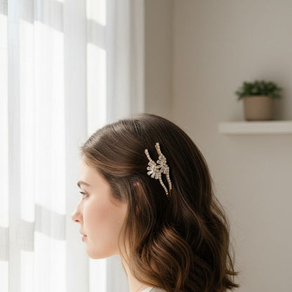 Alpha 55 Set de 2 barrettes strass couronne – Élégance royale