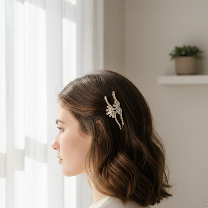 Alpha 55 Set de 2 barrettes strass couronne – Élégance royale