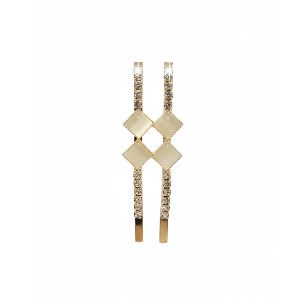Alpha 55 Set de 2 barrettes strass nacre – Élégance douce