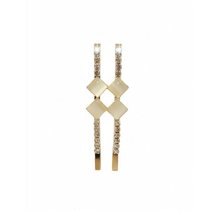 Alpha 55 Set de 2 barrettes strass nacre – Élégance douce