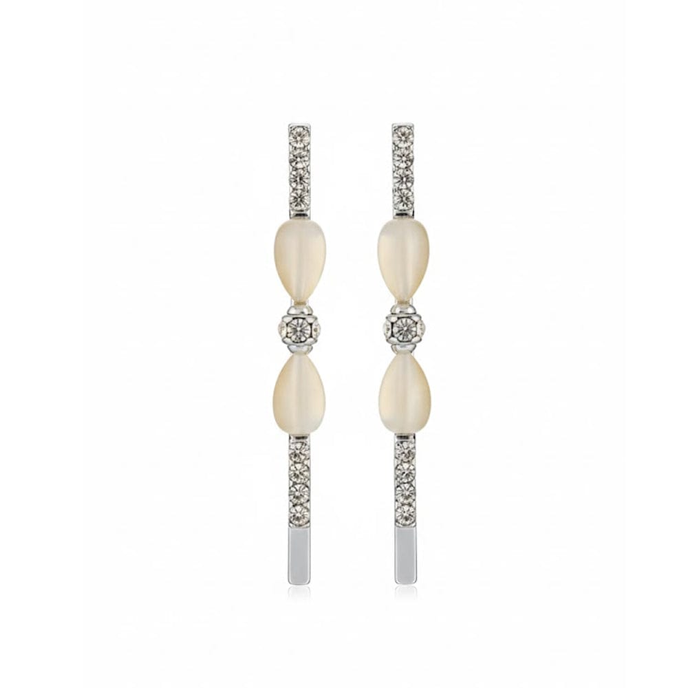 Alpha 55 Set de 2 barrettes strass nacre – Élégance douce