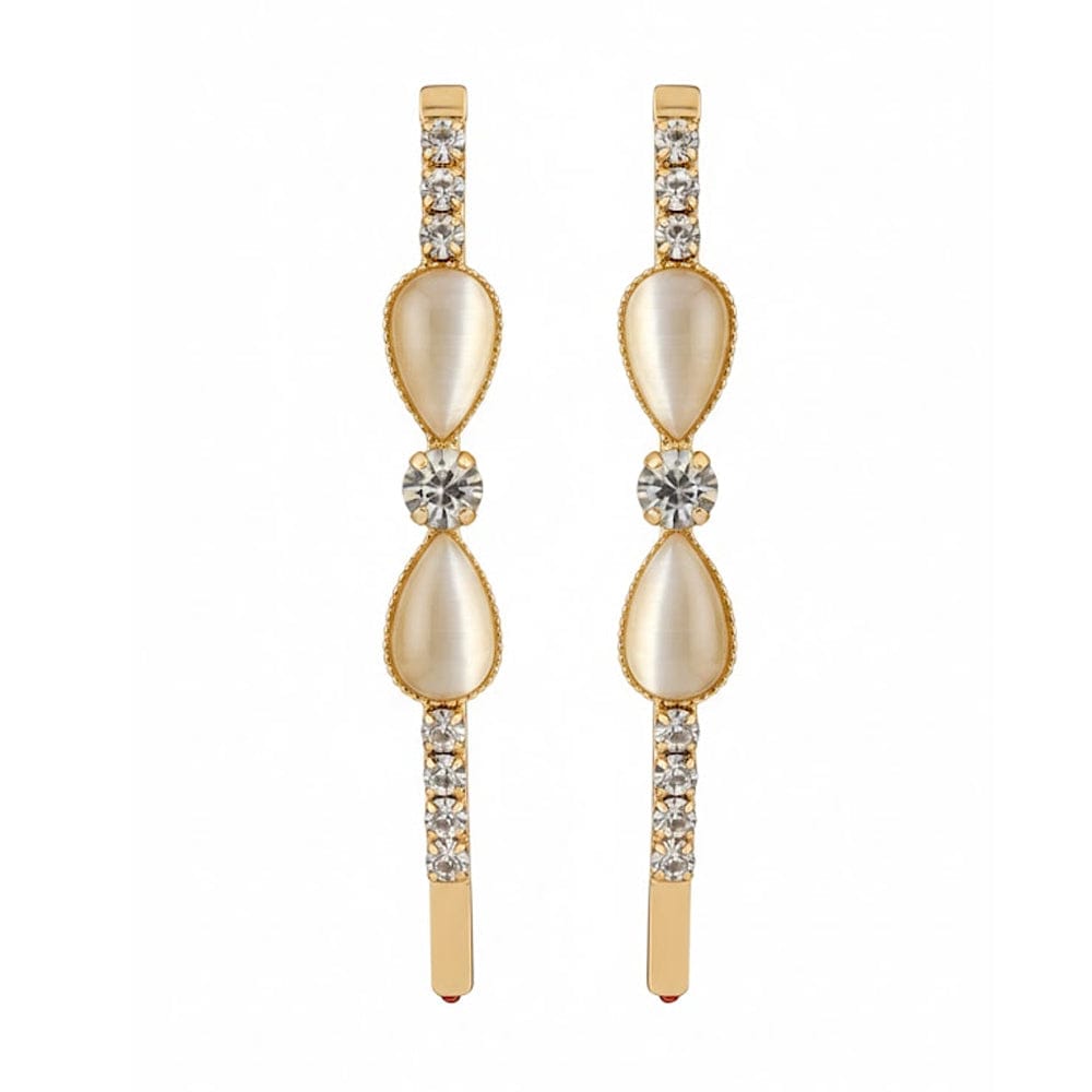 Alpha 55 Set de 2 barrettes strass nacre – Élégance douce